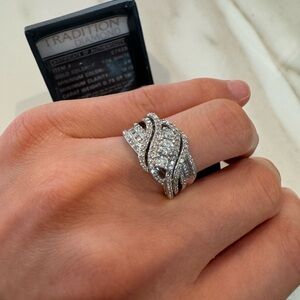 White Golden Ring 10k with Diamonds